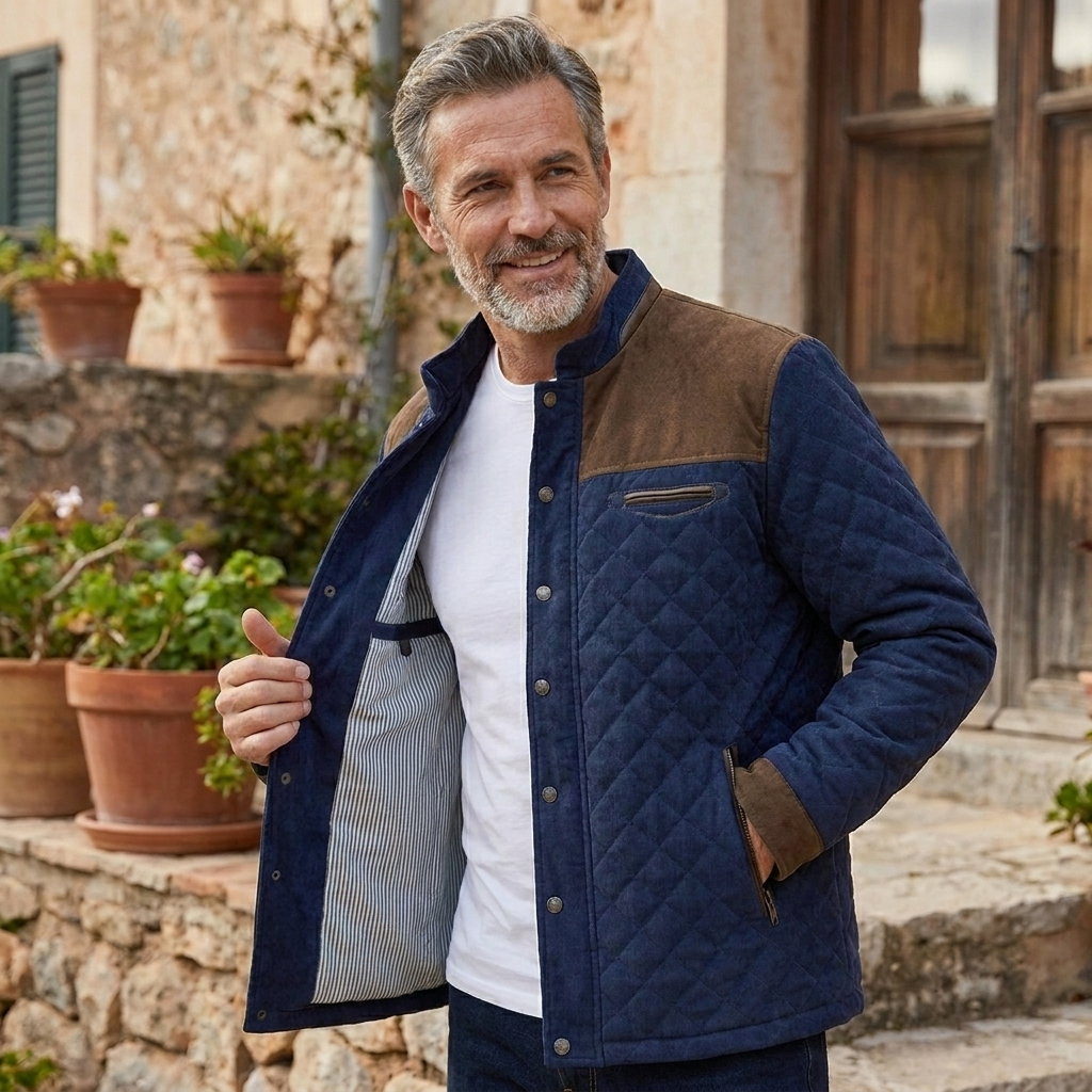 Maximilian | Modern and Robust Quilted Jacket with Patchwork Design