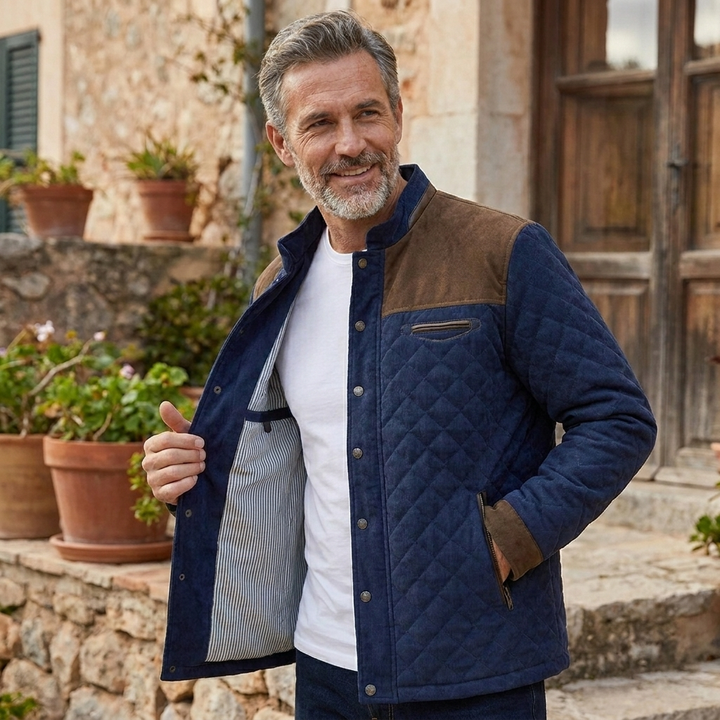Maximilian | Modern and Robust Quilted Jacket with Patchwork Design