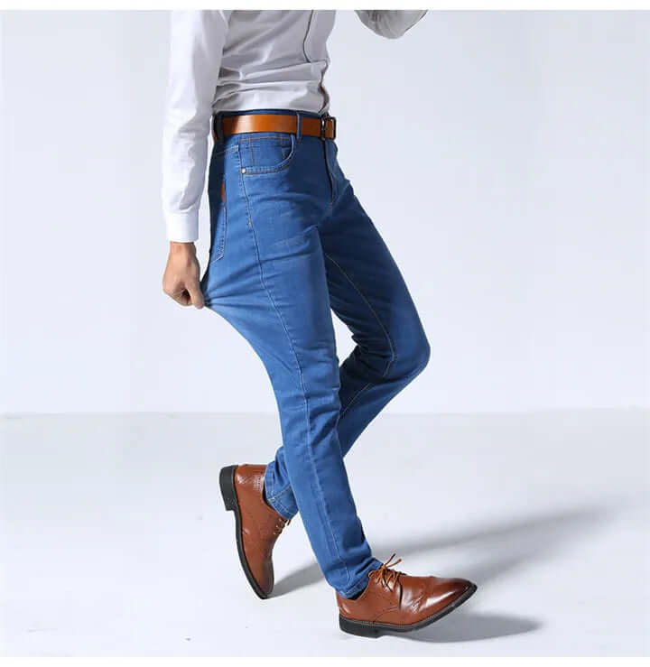 Men's Straight Leg Jeans Durable Denim, view 5 - Elena Harper