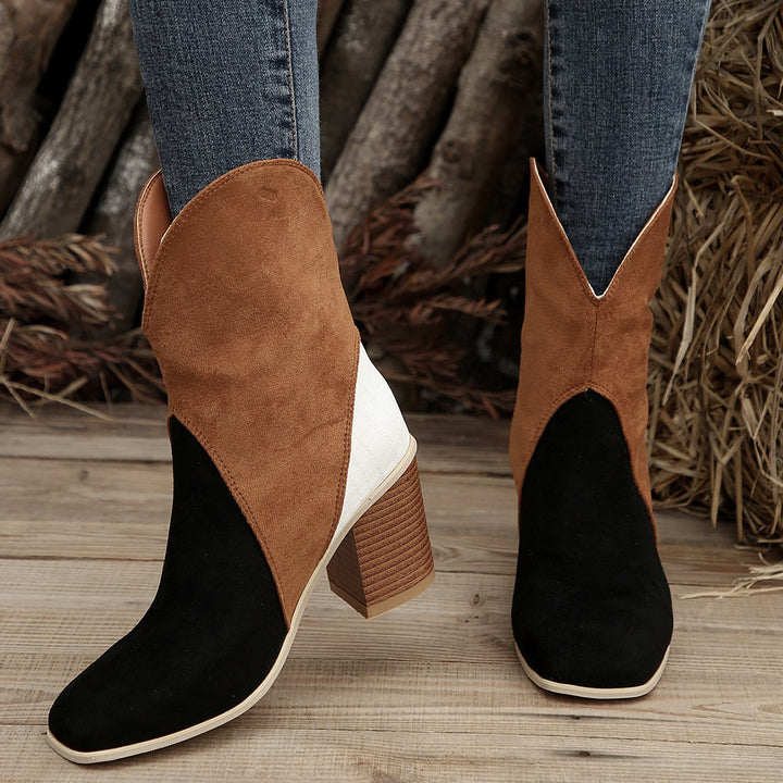 Women's Suede Ankle Boots with Square Heel Norine, view 3 - Elena Harper