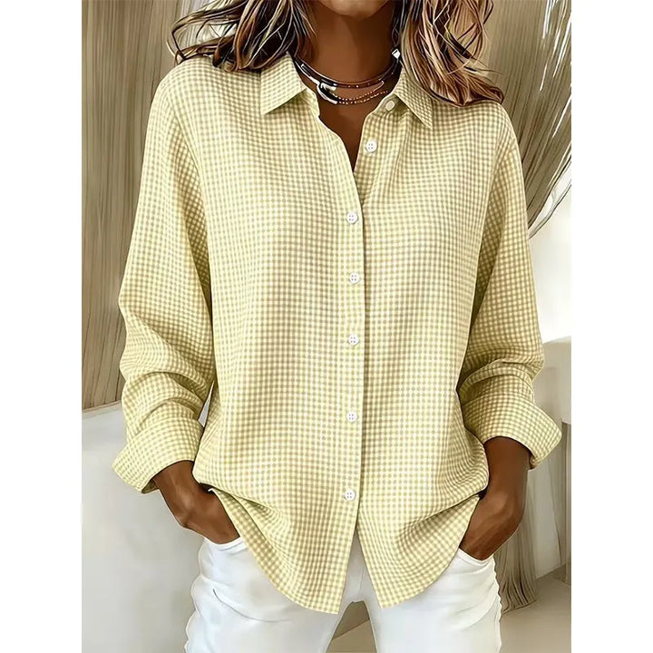 Flora - Classic Gingham Button Blouse