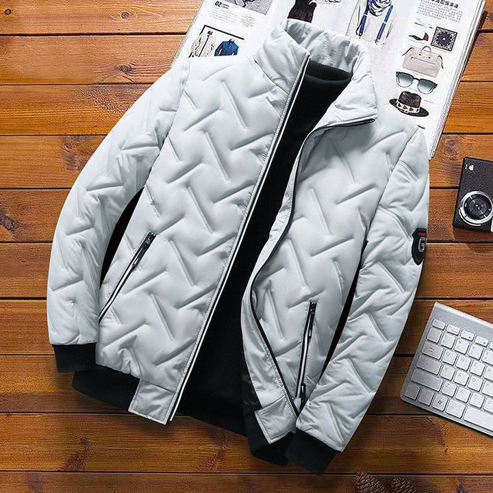 Quilted Jacket for Men – Winter Coat with High Collar