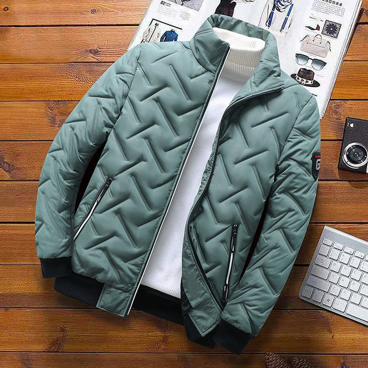 Quilted Jacket for Men – Winter Coat with High Collar