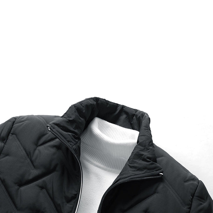 Quilted Jacket for Men – Winter Coat with High Collar
