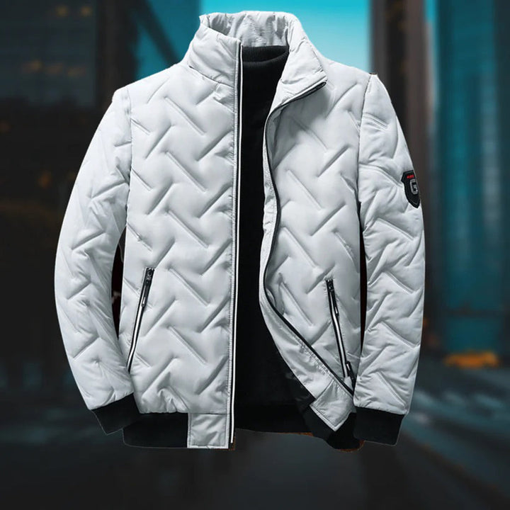 Quilted Jacket for Men – Winter Coat with High Collar