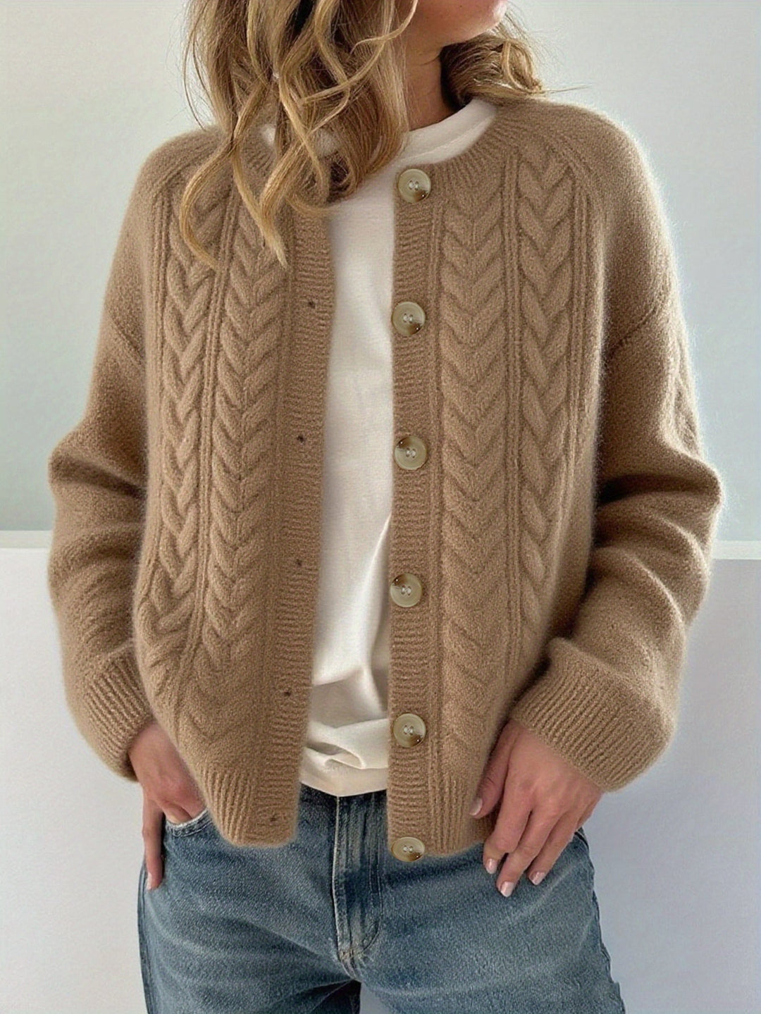 Germana Comfortable Knit Cardigan, view 6 - Elena Harper