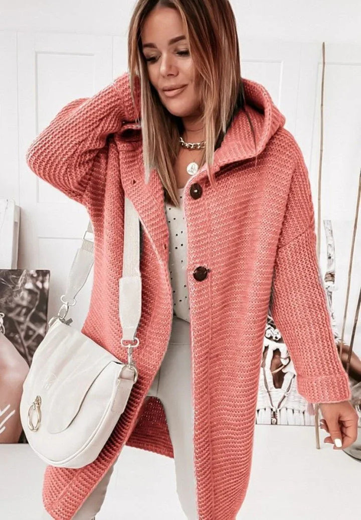 Ladies Long Knitted Cardigan Warm, Casual Sweater for Autumn and Winter, view 5 - Elena Harper