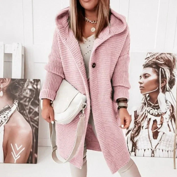 Ladies Long Knitted Cardigan Warm, Casual Sweater for Autumn and Winter - Elena Harper