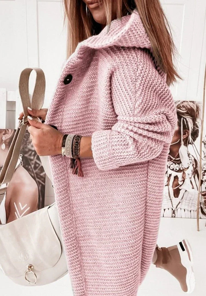 Ladies Long Knitted Cardigan Warm, Casual Sweater for Autumn and Winter, view 8 - Elena Harper