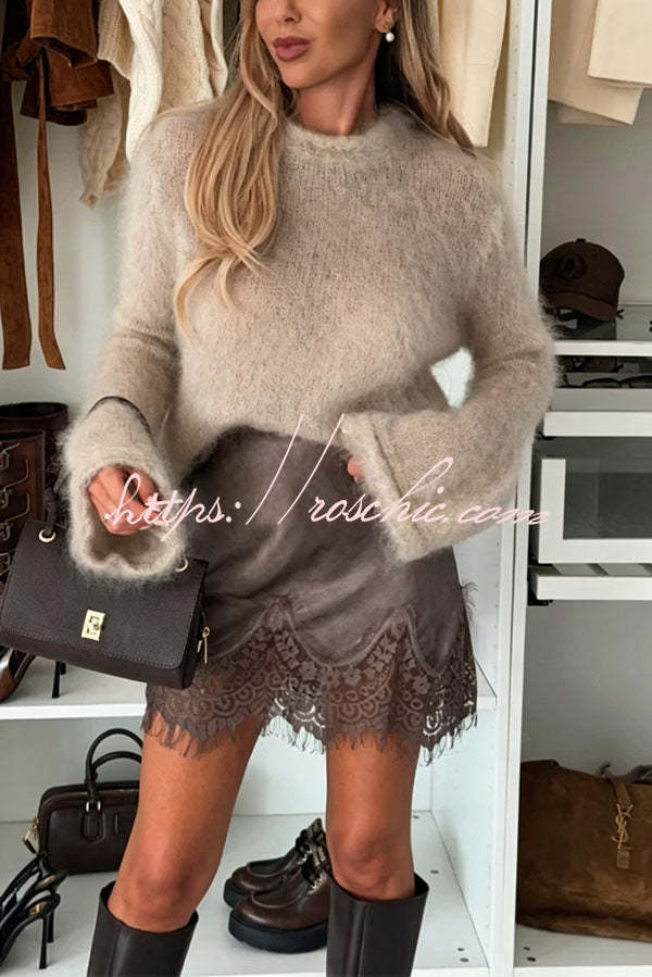 Elena Flared-Sleeve Mohair Sweater