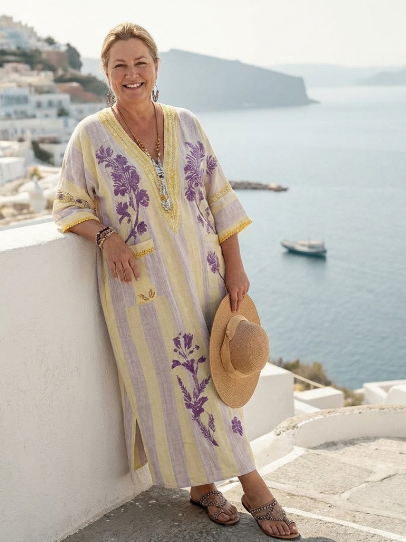 Elise | Airy and Feminine Maxi Dress with V-Neck