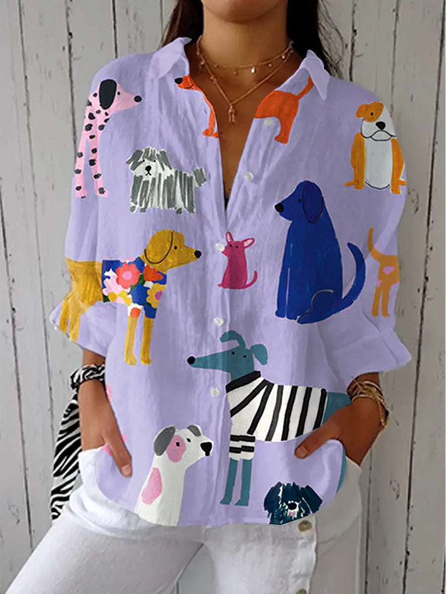 C&M® | Playful Dogs Blouse
