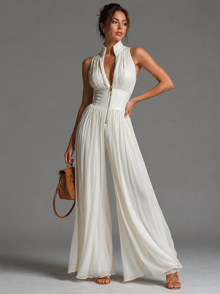 Nicole™ | Elegant Floral Chiffon Jumpsuit