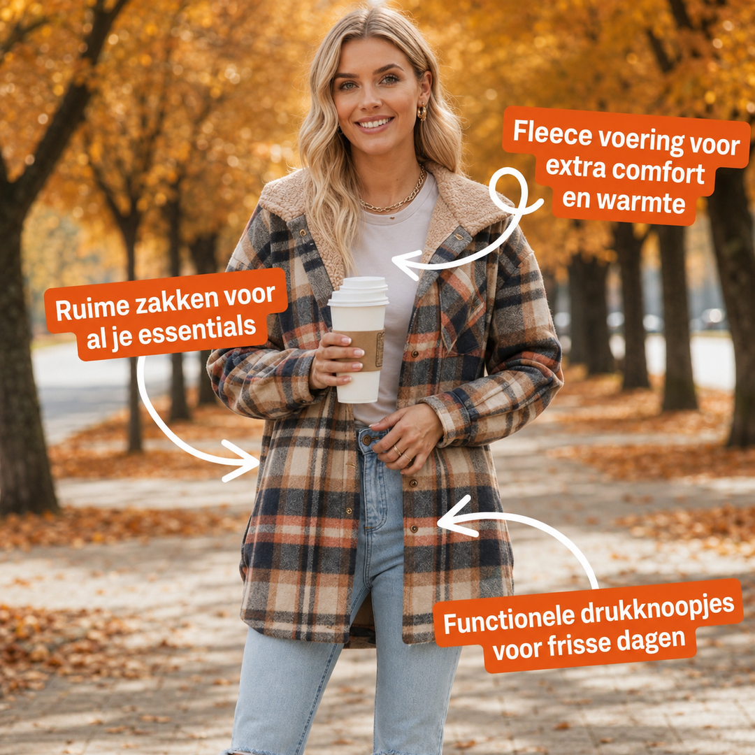 Ninon™ | Soft Flannel Jacket with Hood