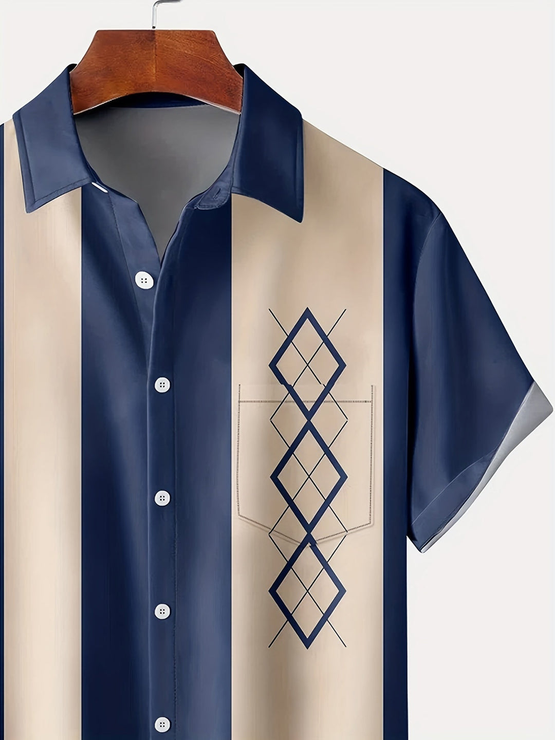 LAURENT MONACO | VINTAGE GEOMETRIC PATTERN SHIRT FOR MEN