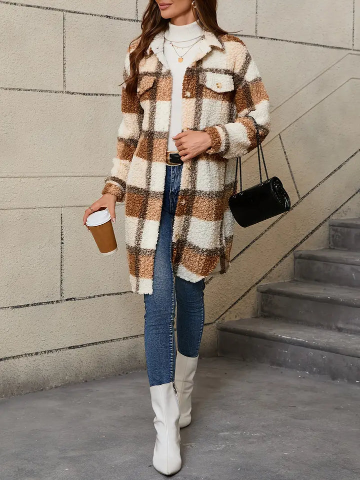 Isabelle™ | Comfortable Checked Teddy Coat