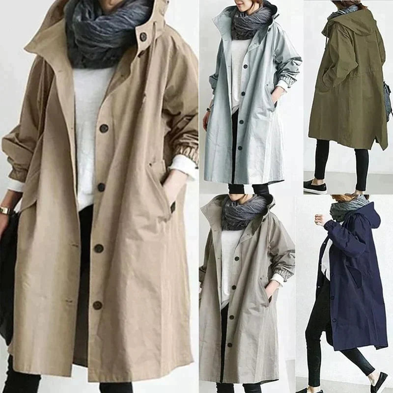 Adeline Waterproof Jacket with Hood, view 2 - Elena Harper