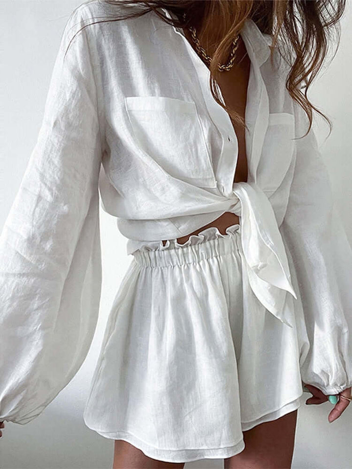 Two-Piece Wrap Dress, view 3 - Elena Harper