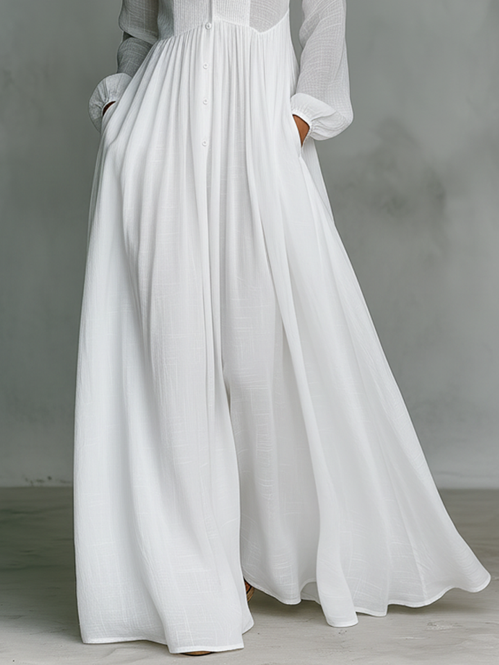Serena™  |  Flowing Button-front Maxi Dress