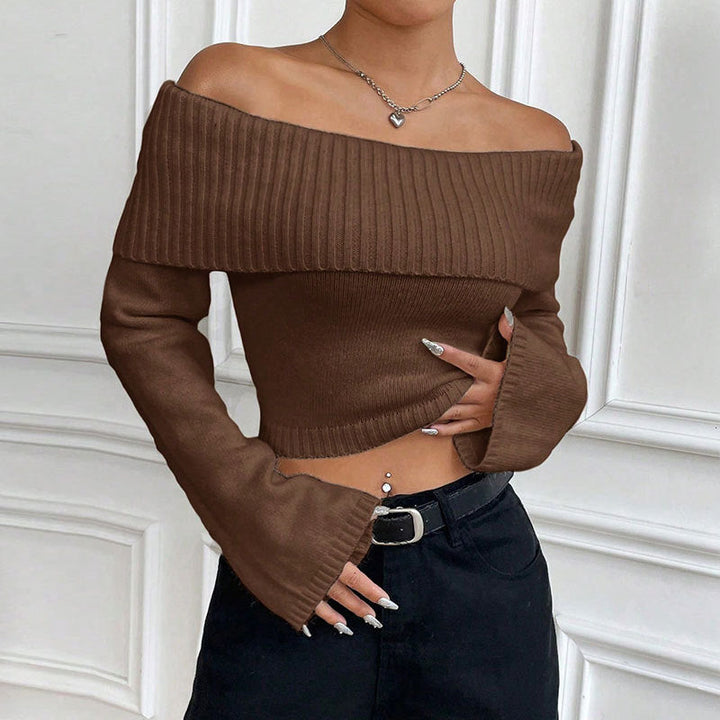 Women’s Off-Shoulder Sweater - Fitted and Trendy