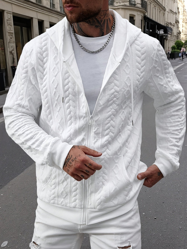 LAURENT MONACO | GEOMETRIC KNIT HOODIE FOR MEN