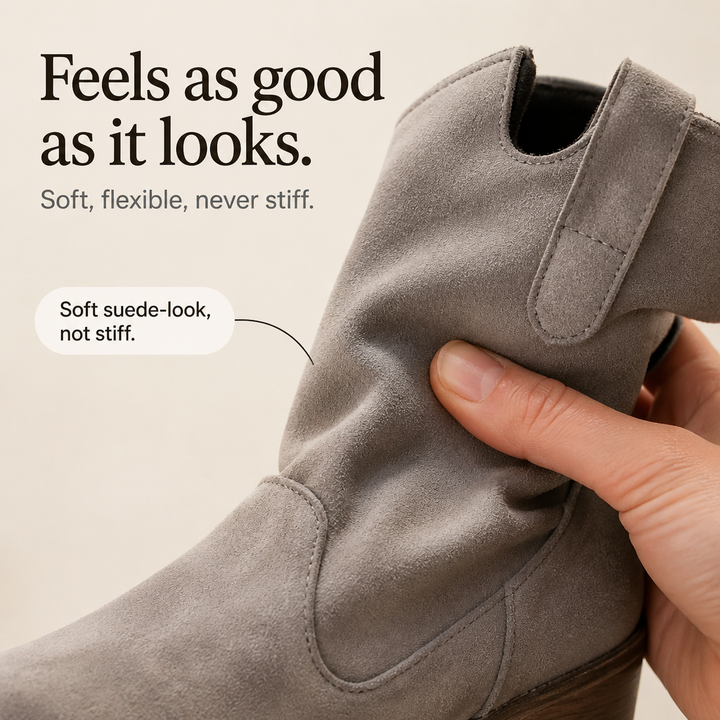 Charwell Suede Western Ankle Boots - Elena Harper