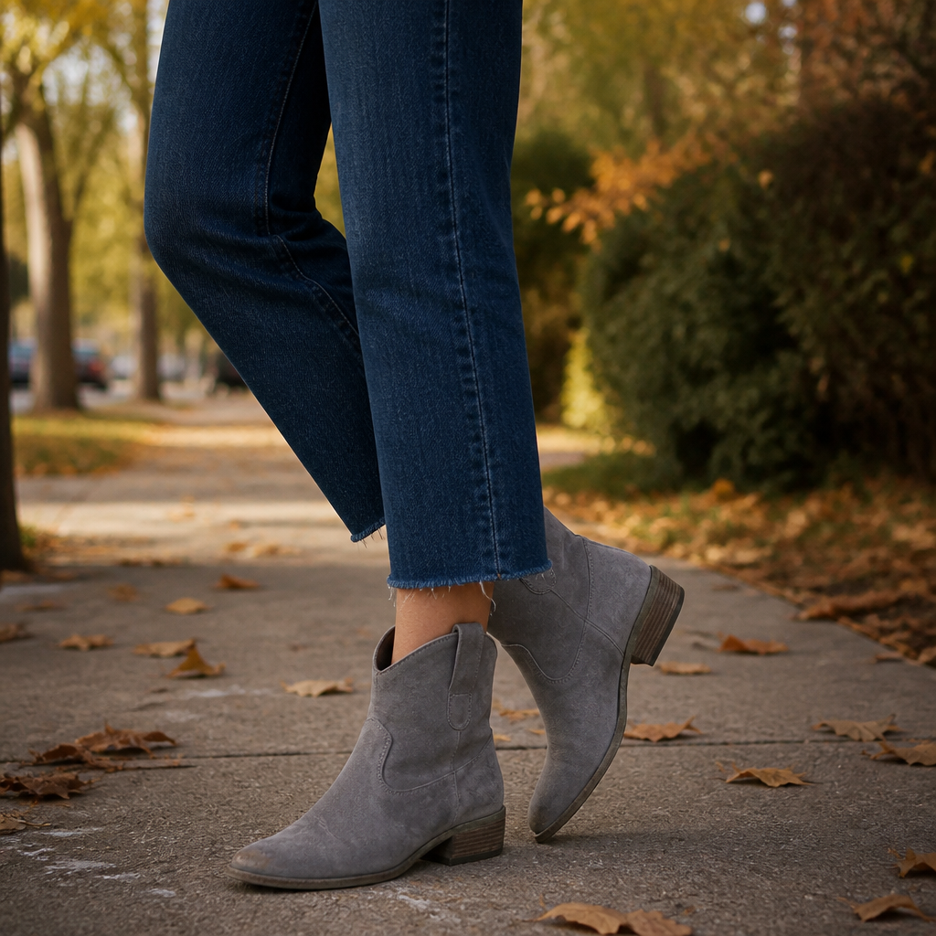 Charwell Suede Western Ankle Boots - Elena Harper