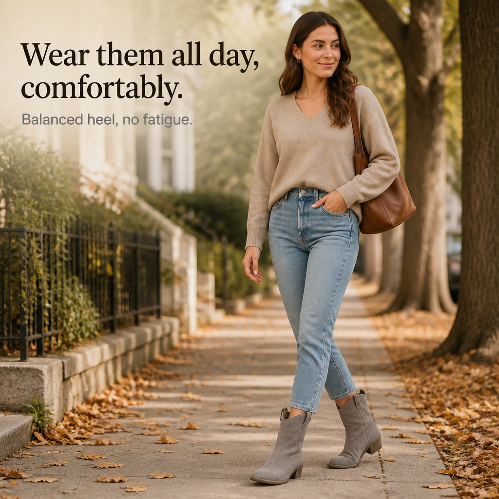 Charwell Suede Western Ankle Boots - Elena Harper