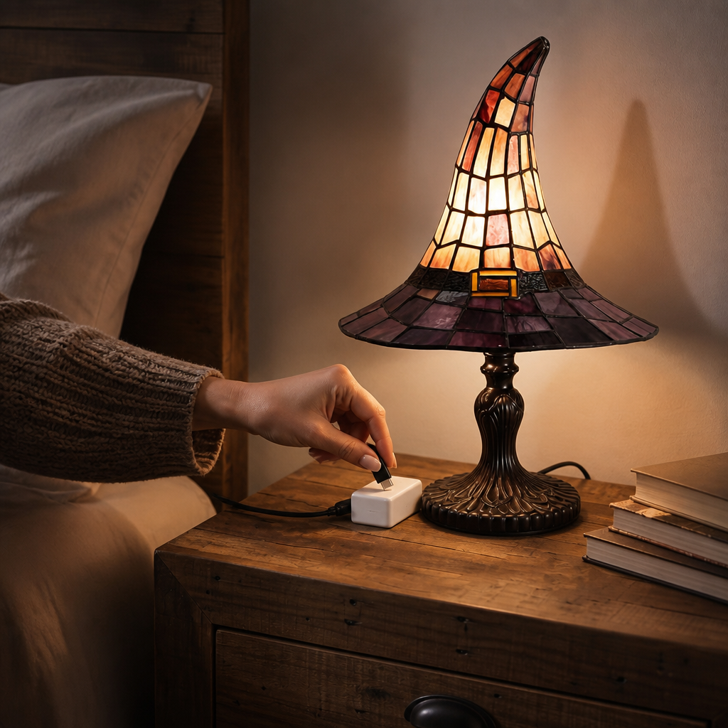 Duskwick Witch Hat Silhouette Table Lamp - Elena Harper
