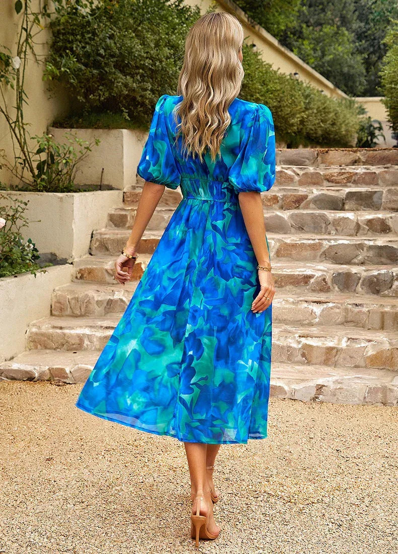 Grace V-Neck Dress, view 3 - Elena Harper