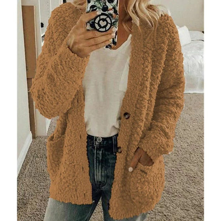 Fluffy Cardigan with Pockets for Women