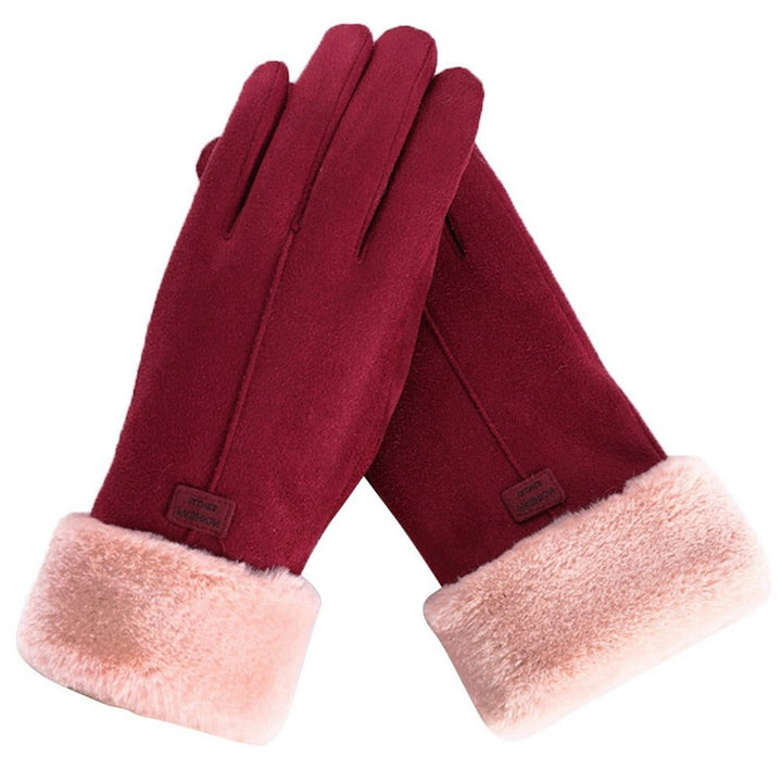 Fluffy Gloves with Lining and Touchscreen for Women