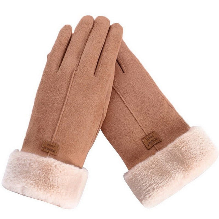 Fluffy Gloves with Lining and Touchscreen for Women