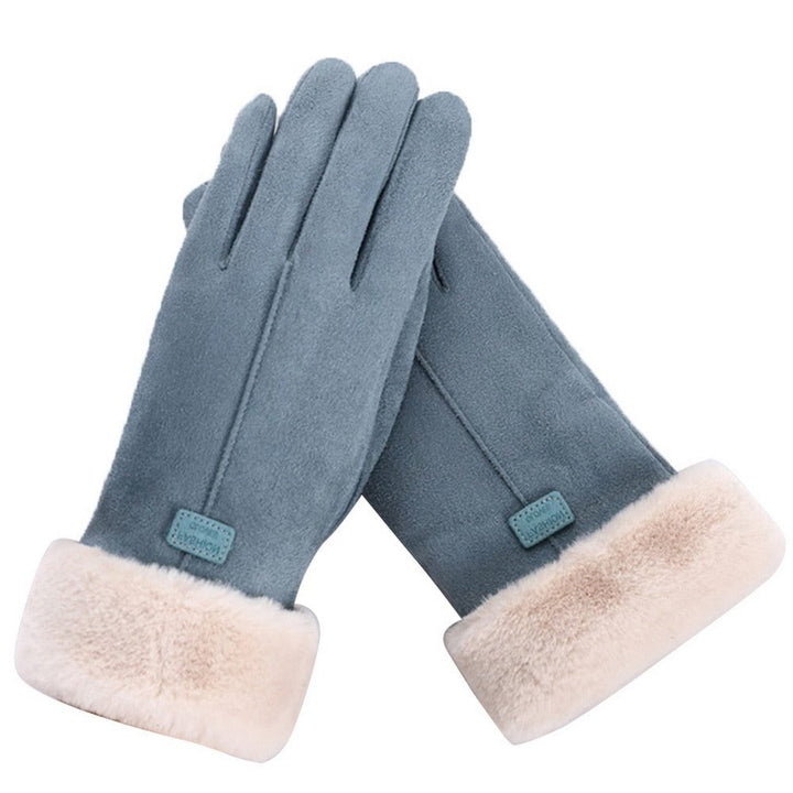 Fluffy Gloves with Lining and Touchscreen for Women
