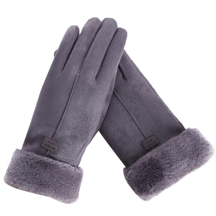 Fluffy Gloves with Lining and Touchscreen for Women