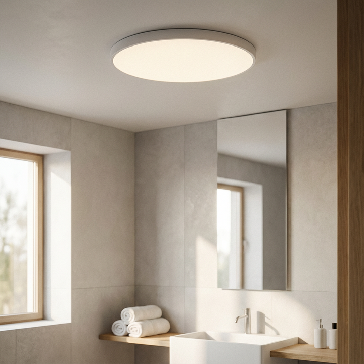 Round LED Ceiling Light with Gold Trim – Slim Design