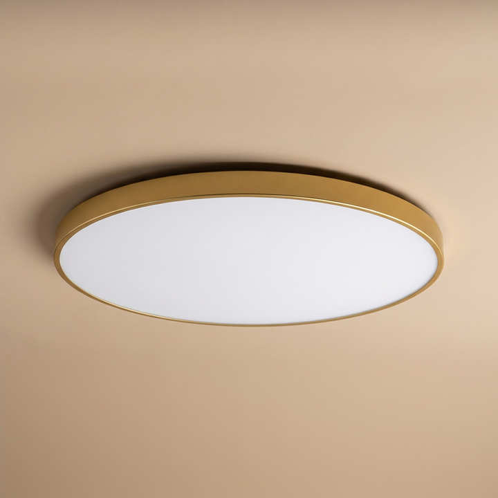 Round LED Ceiling Light with Gold Trim – Slim Design