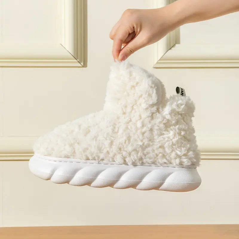 LunaStep Plush Anti-Slip Platform Slippers, view 5 - Elena Harper