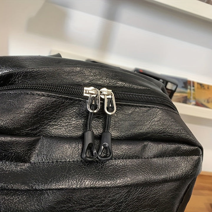 Men's Backpack Spacious Laptop Bag & Double Shoulder Strap Casual & Functional Faux Leather, view 5 - Elena Harper
