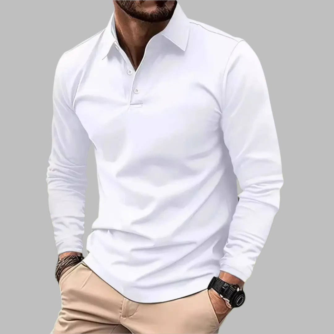 Effortlessly Stylish Solid Polo Shirt Made of Soft Cotton Blend for Men | Dirk