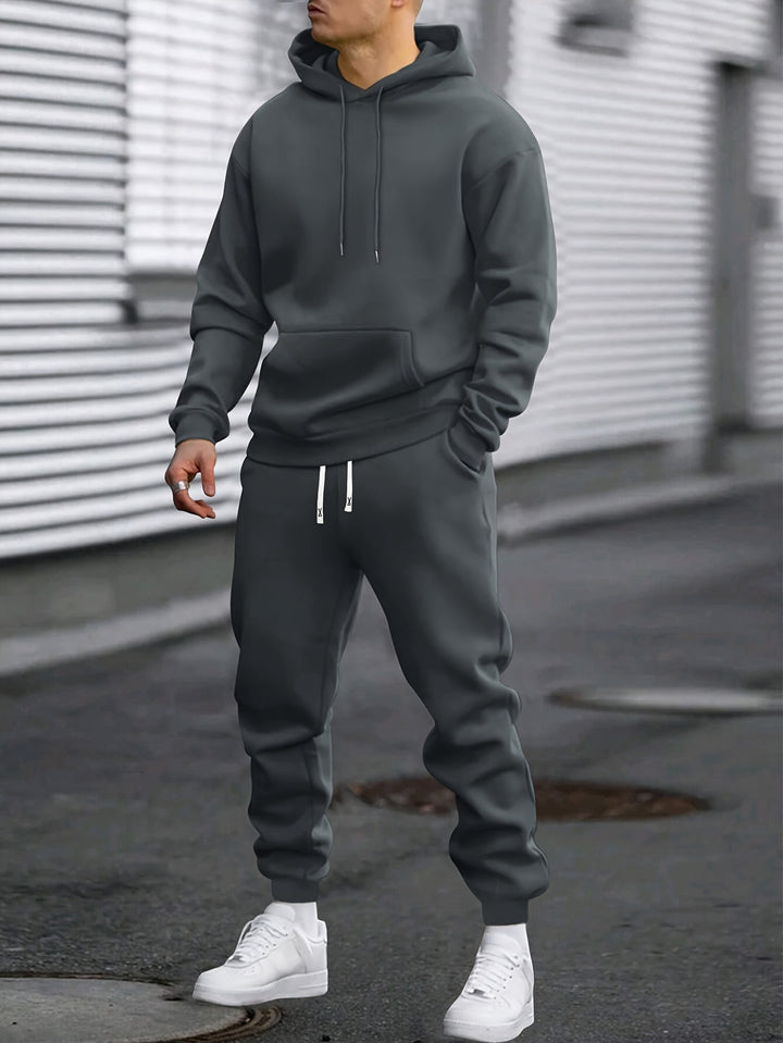 Men's Sports Set Hoodie & Jogging Pants - Breathable Polyester
