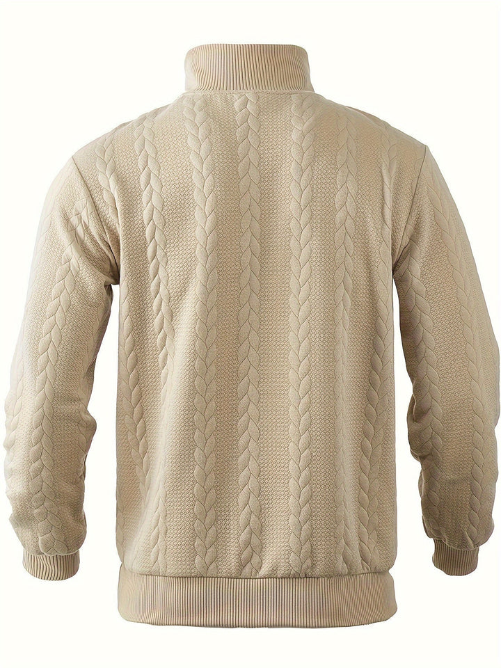 Classic men's sweater with zipper for timeless comfort and versatility | Noud