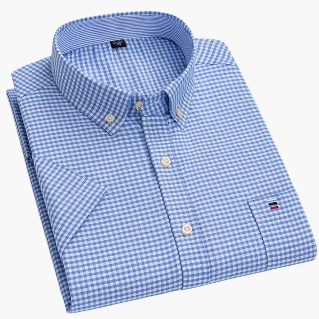 Shirt Men | Short Sleeves | Checked Pattern | Business