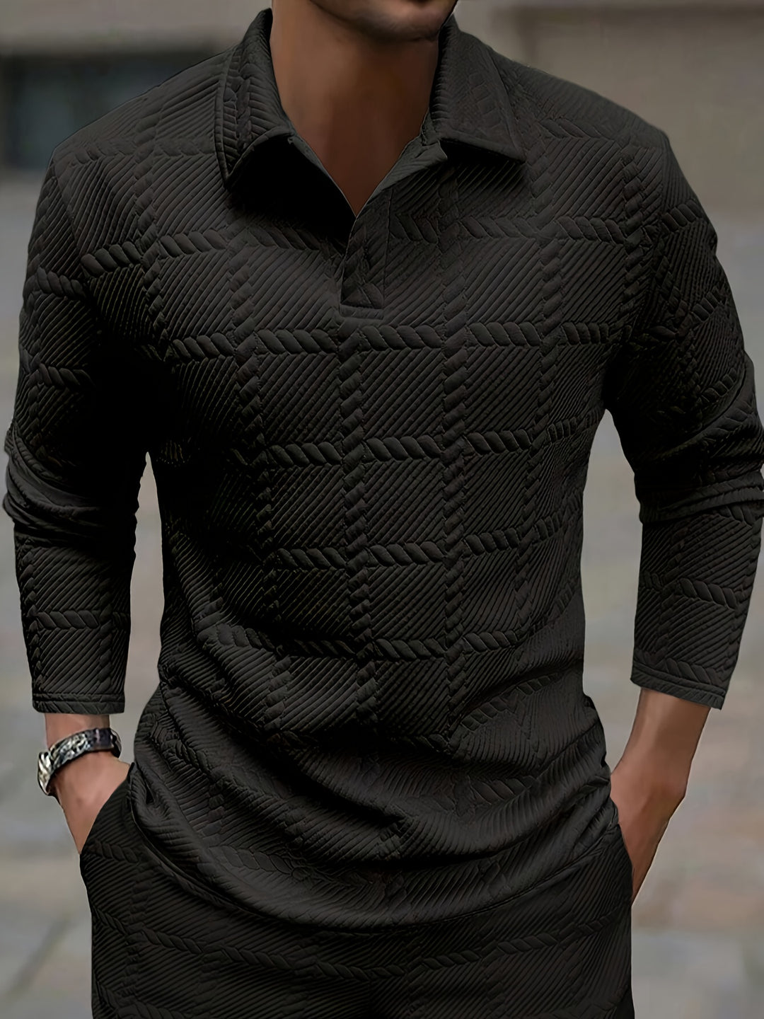 Men's Shirt | Knitted Jacquard | Stylish & Casual | Spring & Autumn
