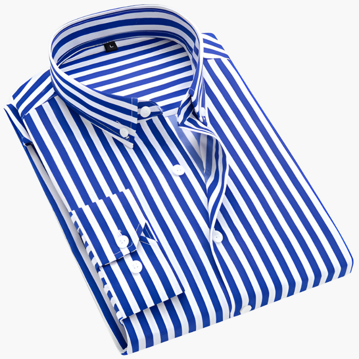 Men's Shirt | Striped Design | Classic Collar Clothing