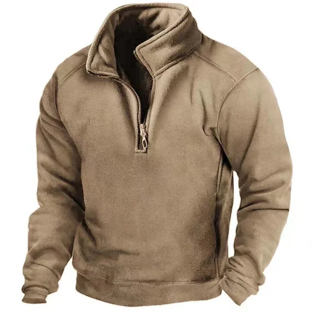 Sweaters for Men | Windproof Half-Zip Sweater | Stylish Collar & Warmth