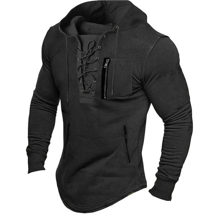 Sweaters Men | Sporty Hoodie with Lacing | Casual Clothing