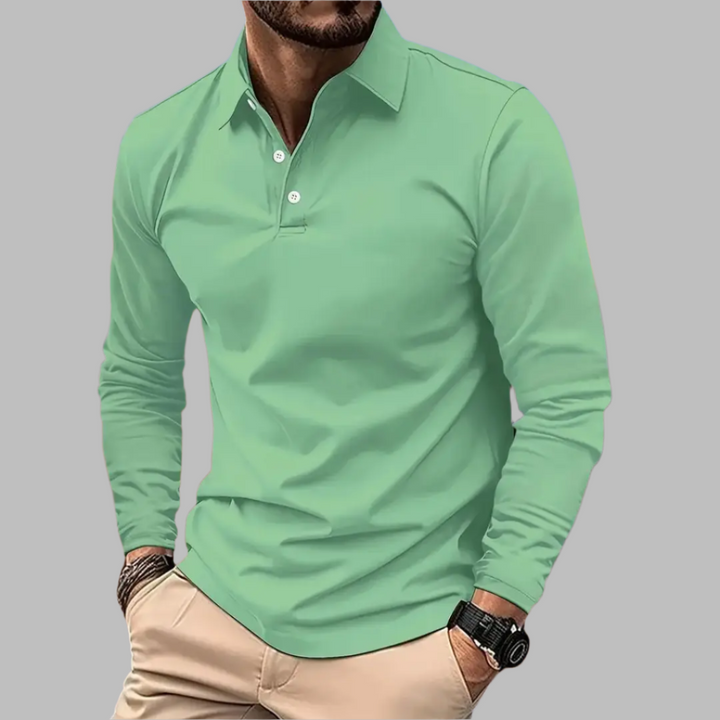 Effortlessly Stylish Solid Polo Shirt Made of Soft Cotton Blend for Men | Dirk