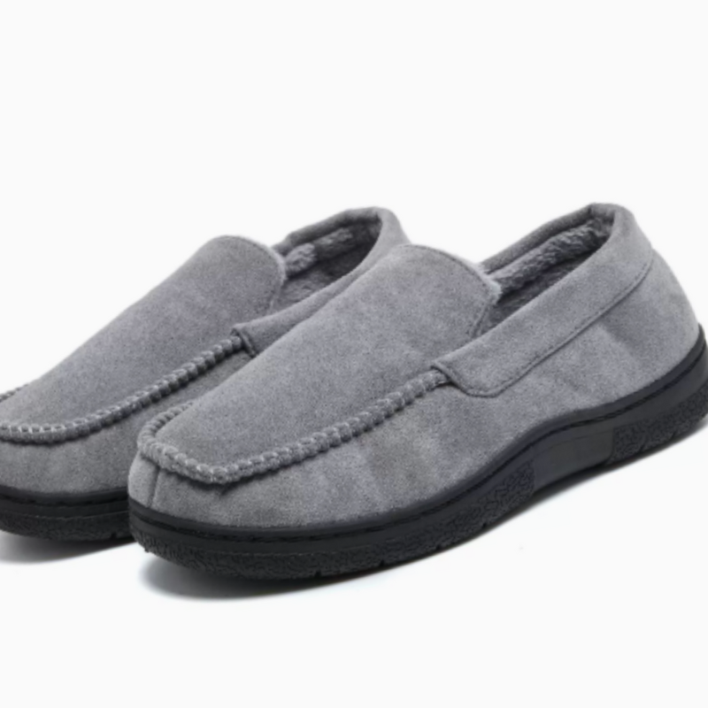 Loafers Men | Warm Slippers | Checked Design & Non-Slip Sole