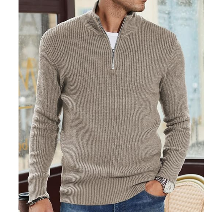 Men's Turtleneck Warm Half Zip Sweater Sweaters for Men, view 6 - Elena Harper